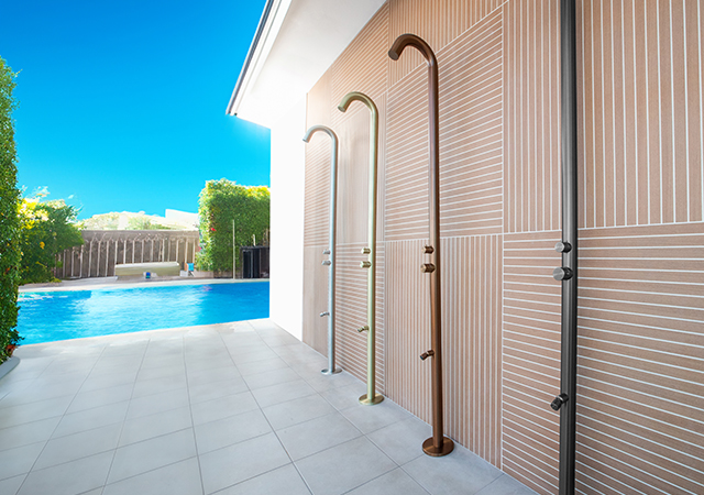 Beach House shower columns ... durable.